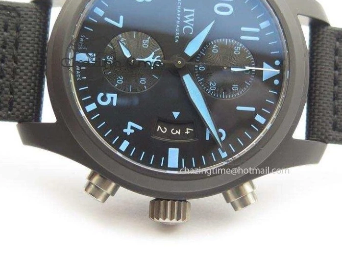 MIROTIME 0706 Pilot Chrono IW388003 Real Ceramic V6F 1:1 Best Edition On Black Nylon Strap A StreetReady 7284